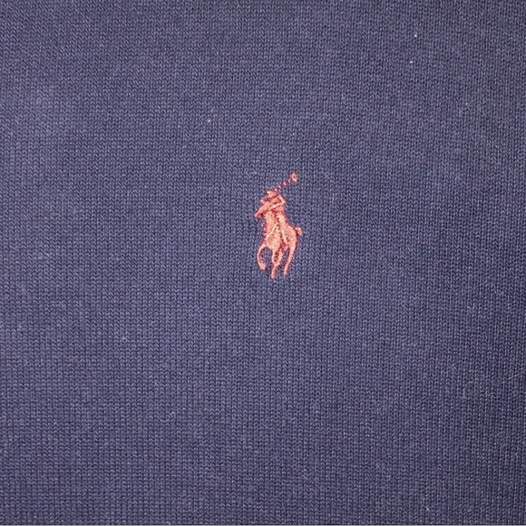 RALPH LAUREN POLO—MEN’S DEEP NAVY—1/4 ZIP TIGHT KNIT SWEATER PULLOVER!! EUC!! - Picture 5 of 7